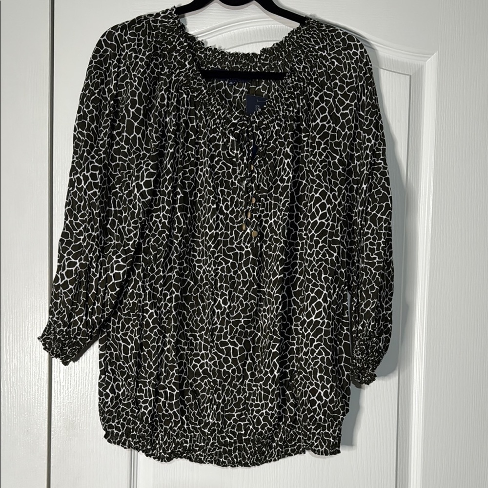 Jones New York Olive Stylish Women's Top Size 3X
